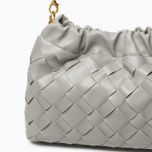 Intrecciato Woven Ruched Cloud Gold Chain Shoulder Crossbody Bag