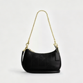 Diagonal Stitch Gold Chain Convertible Mini Hobo Shoulder Crossbody Bag